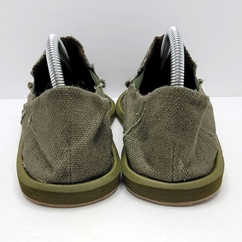 Sanuk | Sidewalk Surfer olive green slip-on sneakers | MENS 9 NWOT - Picture 9 of 9
